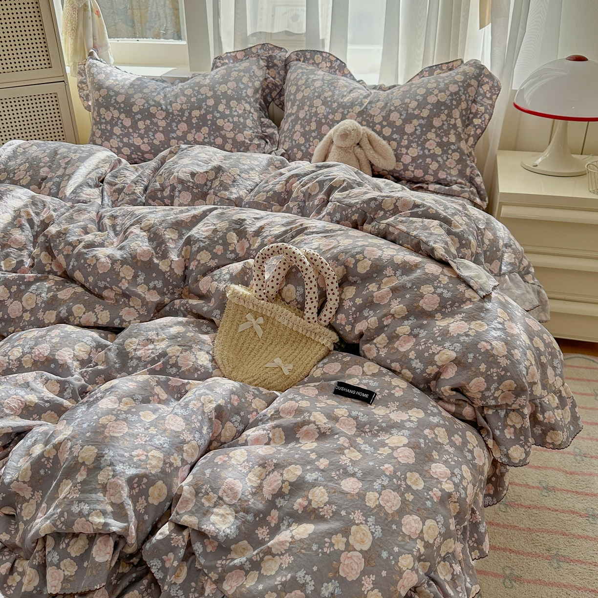 91家纺网 家纺一手货源 找家纺 欧尚 2025新款云柔棉床盖四件套 香漫