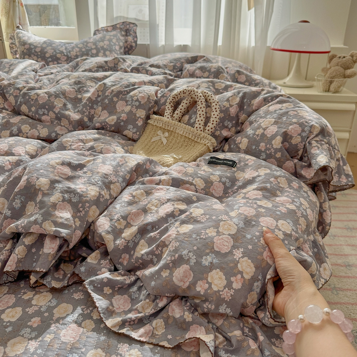 91家纺网 家纺一手货源 找家纺 欧尚 2025新款云柔棉床盖四件套 香漫