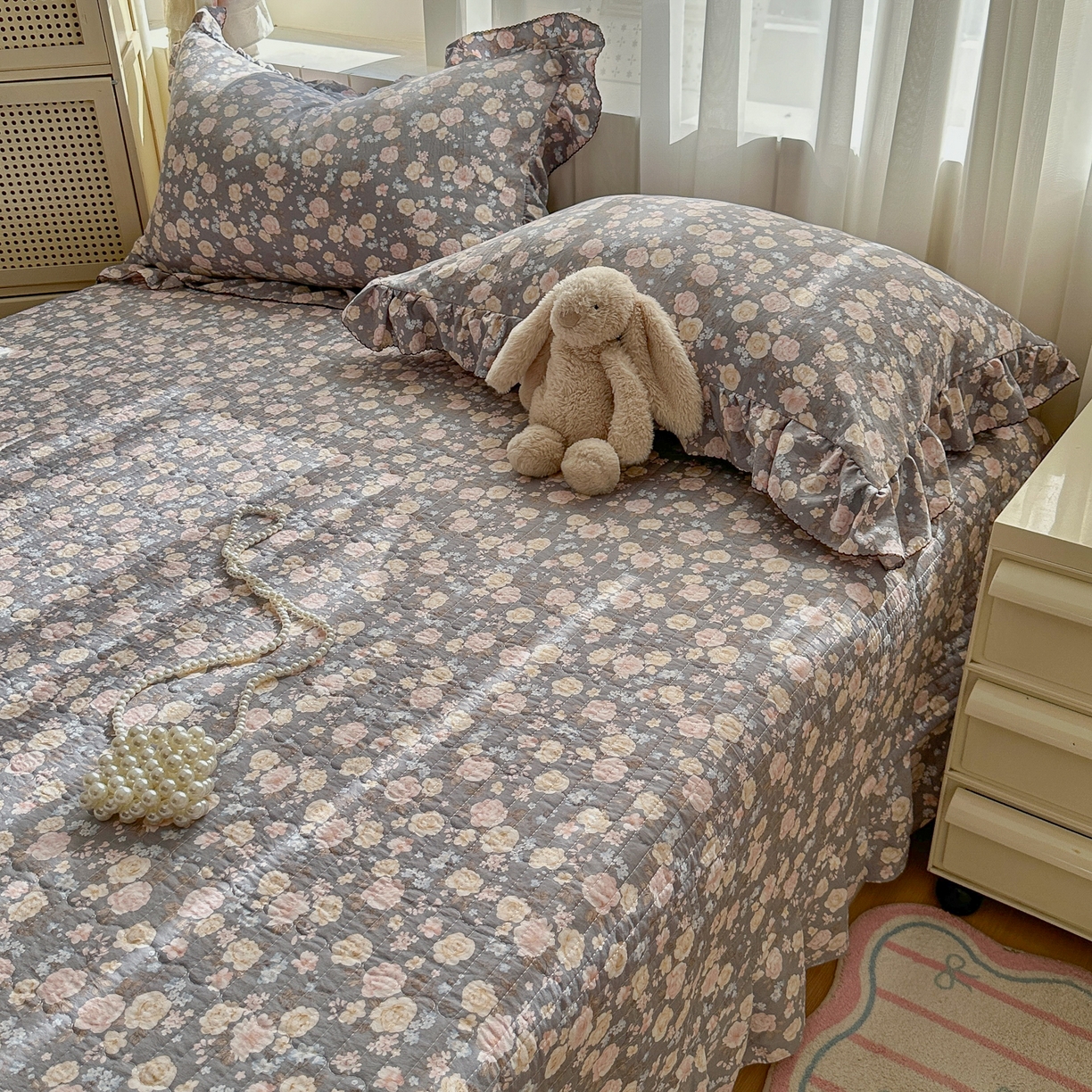 91家纺网 家纺一手货源 找家纺 欧尚 2025新款云柔棉床盖四件套 香漫