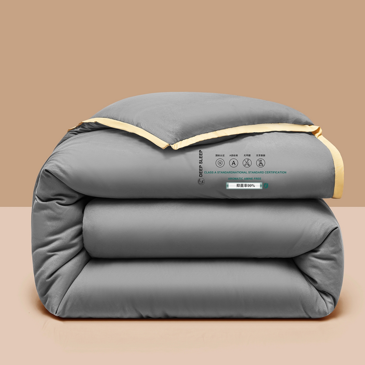 91家纺网 家纺一手货源 找家纺 品乐家纺 2025新款飞边大豆被烫画冬被被子被芯冬被 绅士灰