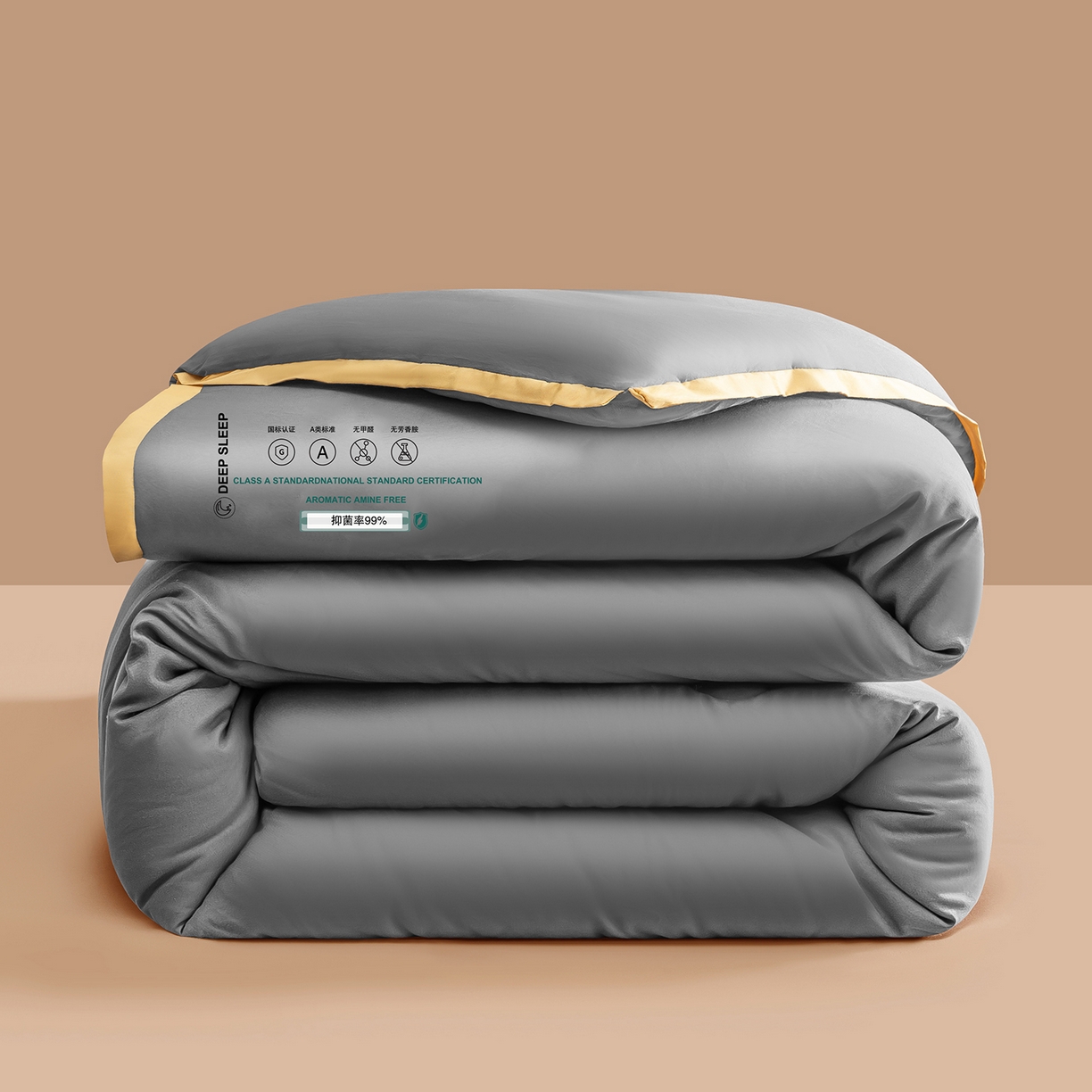 91家纺网 家纺一手货源 找家纺 品乐家纺 2025新款飞边大豆被烫画冬被被子被芯冬被 绅士灰