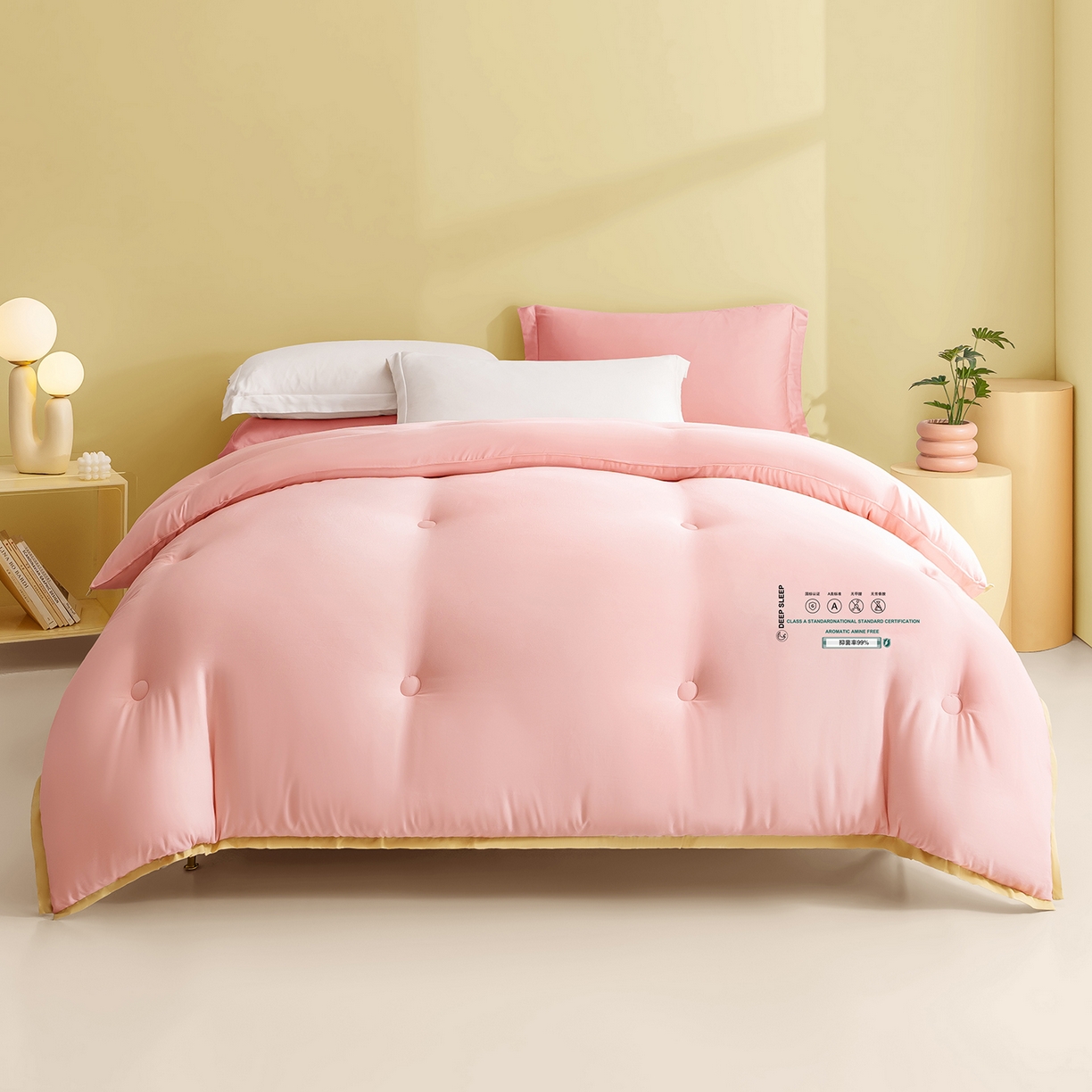 91家纺网 家纺一手货源 找家纺 品乐家纺 2025新款飞边大豆被烫画冬被被子被芯冬被 珍珠粉