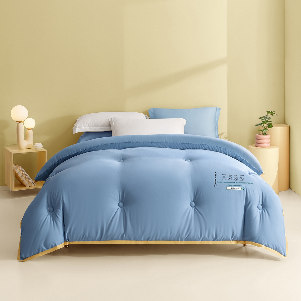 91家纺网 家纺一手货源 找家纺 品乐家纺 2025新款飞边大豆被烫画冬被被子被芯冬被 珍珠兰