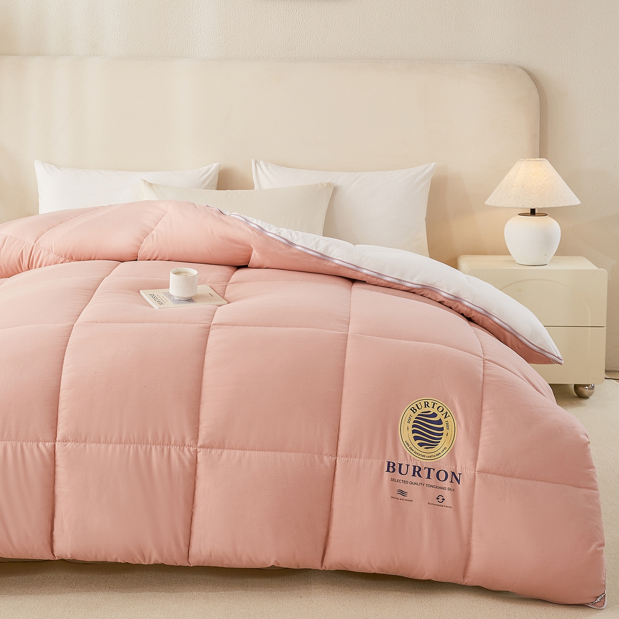 91家纺网 家纺一手货源 找家纺 品乐家纺 2025新款亲肤速暖大豆子母被被子被芯冬被 香蜜玉