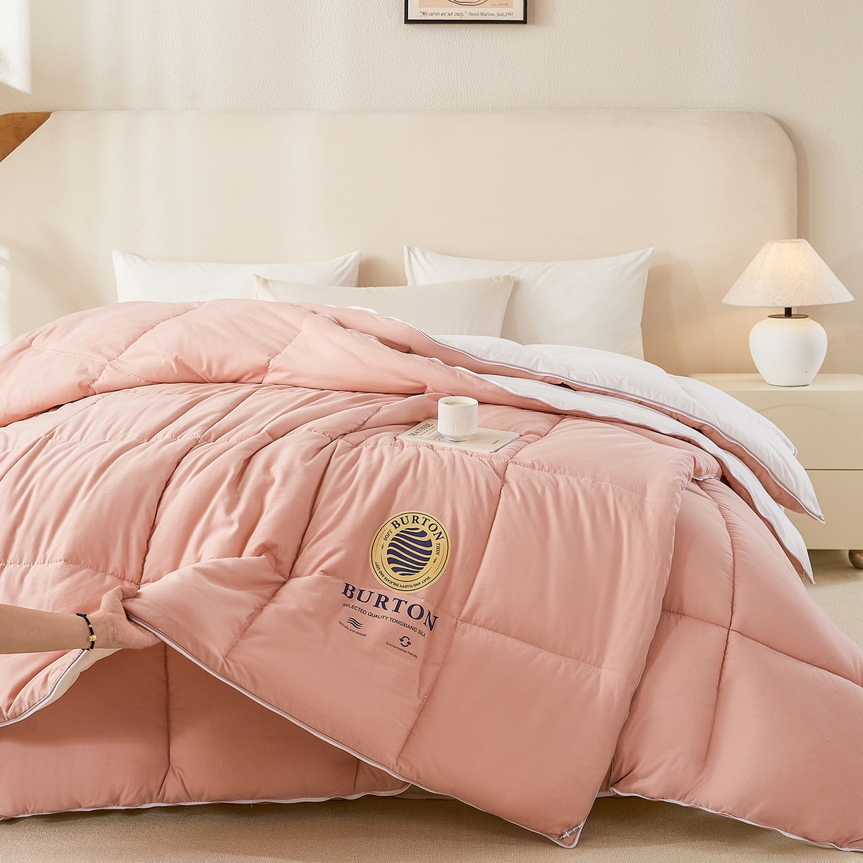 91家纺网 家纺一手货源 找家纺 品乐家纺 2025新款亲肤速暖大豆子母被被子被芯冬被 香蜜玉