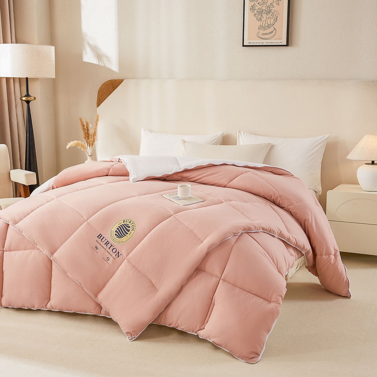 91家纺网 家纺一手货源 找家纺 品乐家纺 2025新款亲肤速暖大豆子母被被子被芯冬被 香蜜玉