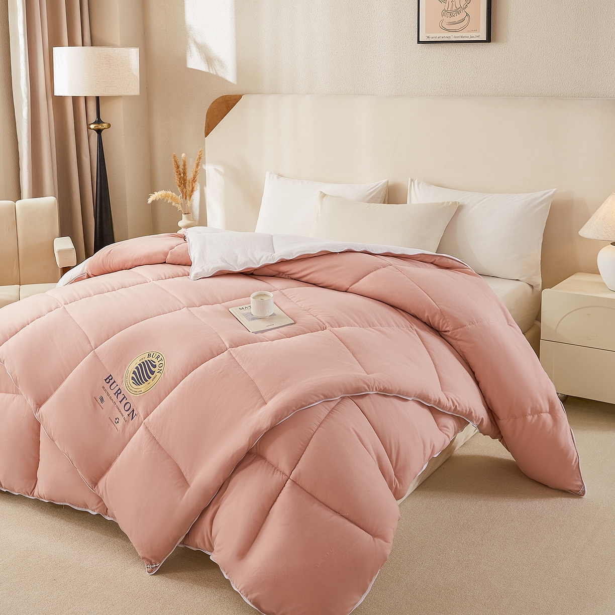 91家纺网 家纺一手货源 找家纺 品乐家纺 2025新款亲肤速暖大豆子母被被子被芯冬被 香蜜玉