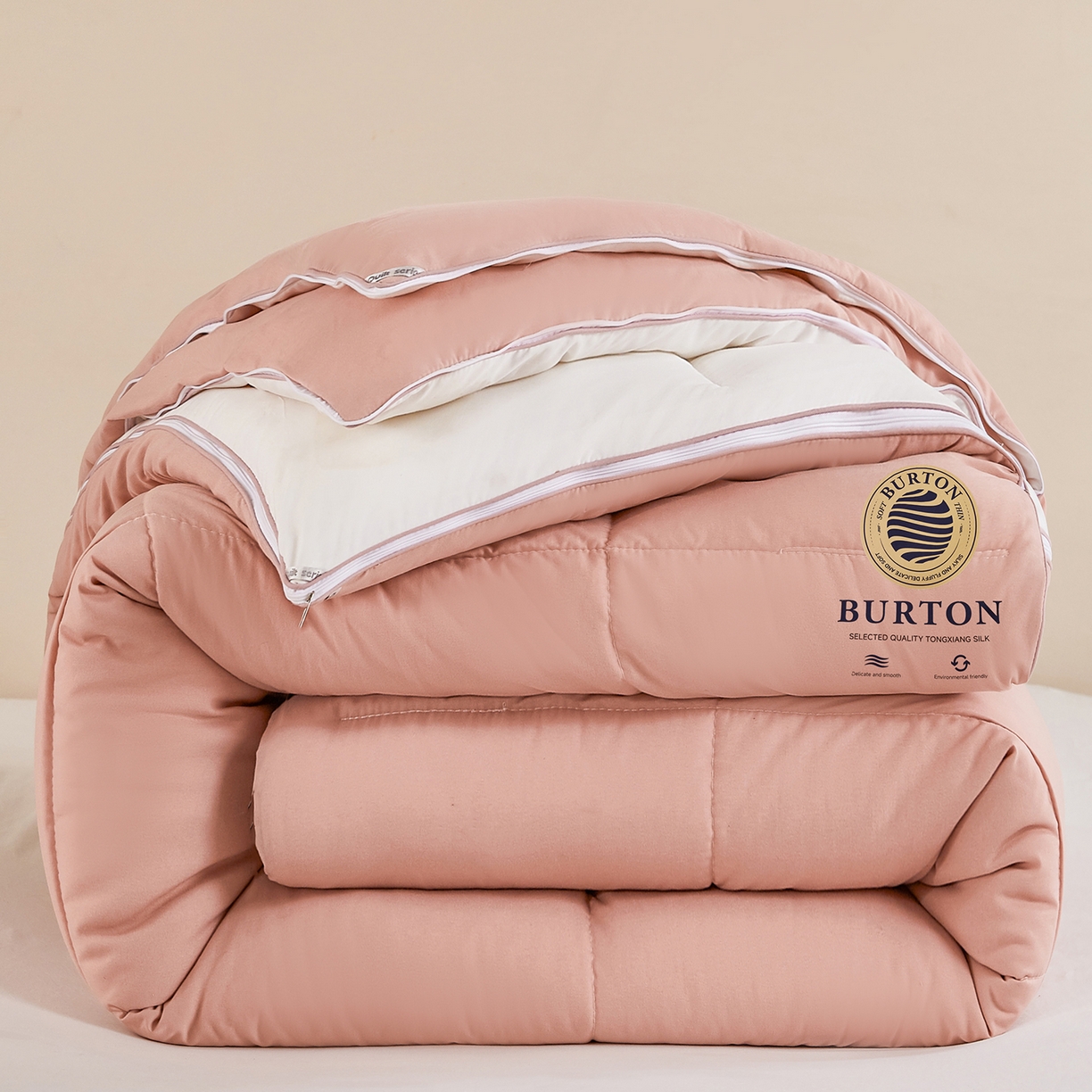 91家纺网 家纺一手货源 找家纺 品乐家纺 2025新款亲肤速暖大豆子母被被子被芯冬被 香蜜玉