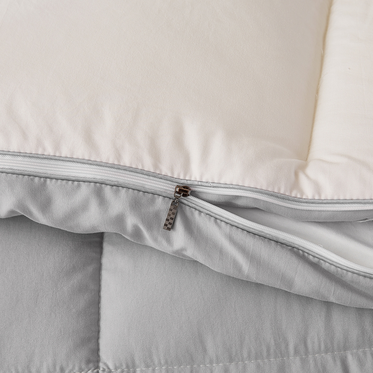 91家纺网 家纺一手货源 找家纺 品乐家纺 2025新款亲肤速暖大豆子母被被子被芯冬被 影雾灰