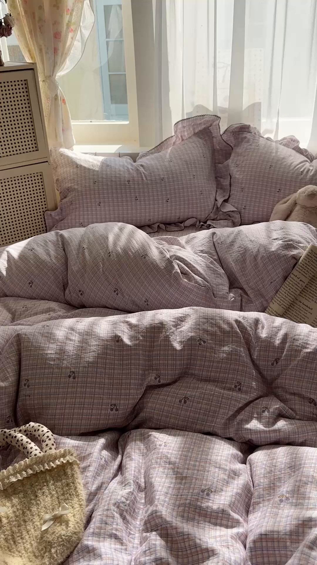 91家纺网 家纺一手货源 找家纺 欧尚 2025新款云柔棉床盖四件套 樱桃酱