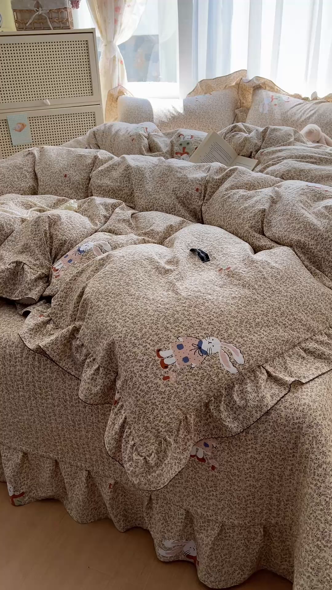 91家纺网 家纺一手货源 找家纺 欧尚 2025新款云柔棉床盖四件套 兔兔熊