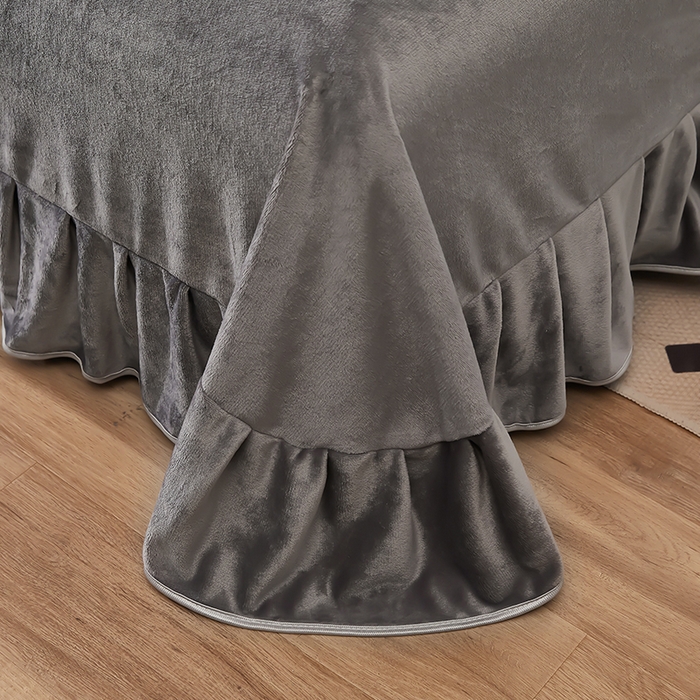 91家纺网 家纺一手货源 找家纺 凤杰 2025新款高克重7斤加厚印花牛奶绒金貂法莱绒四件套 金枝玉叶