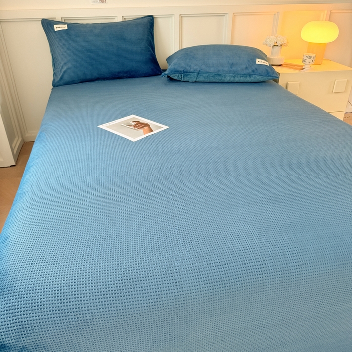 91家纺网 家纺一手货源 找家纺 （总）眠博士 2025新款A类华夫格剪花牛奶绒床单多功能盖毯