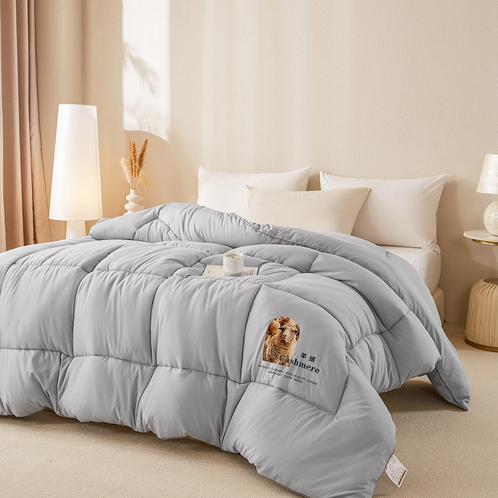 91家纺网 家纺一手货源 找家纺 品乐家纺 2025新款A类澳洲进口羊毛被被子被芯 雅致灰