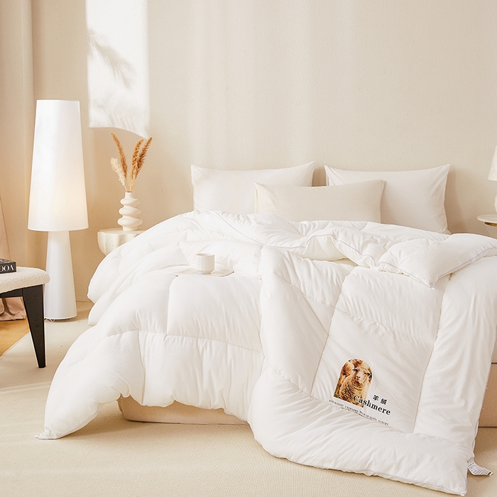 91家纺网 家纺一手货源 找家纺 品乐家纺 2025新款A类澳洲进口羊毛被被子被芯 尊贵白