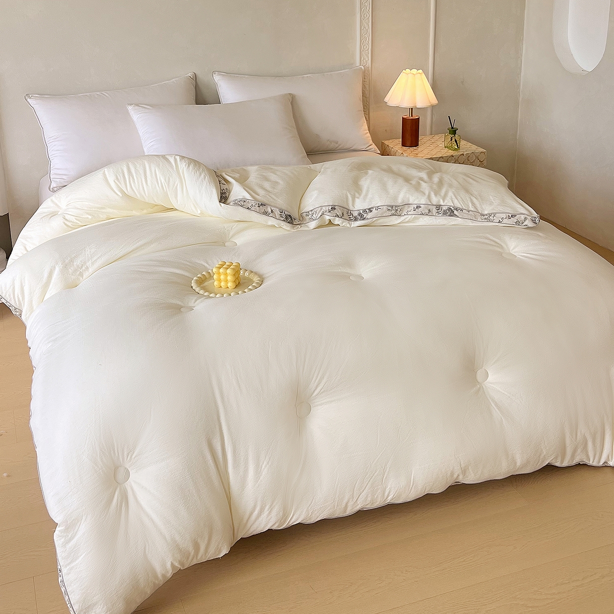 91家纺网 家纺一手货源 找家纺 （总）品乐家纺 2025新款立体花双边大豆被被子被芯