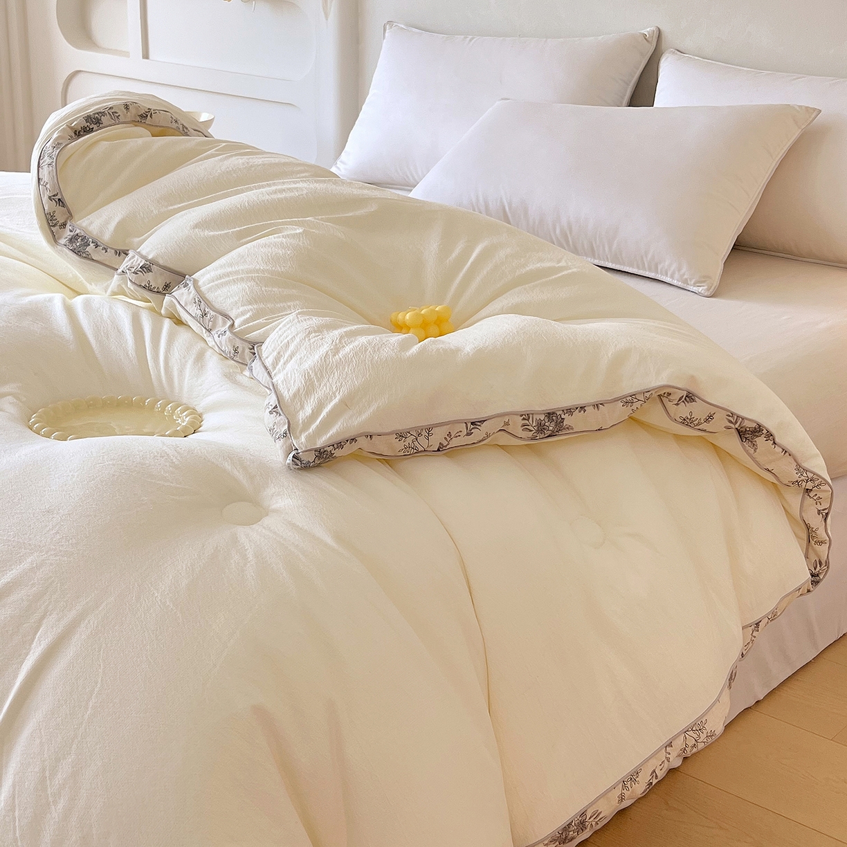 91家纺网 家纺一手货源 找家纺 （总）品乐家纺 2025新款立体花双边大豆被被子被芯