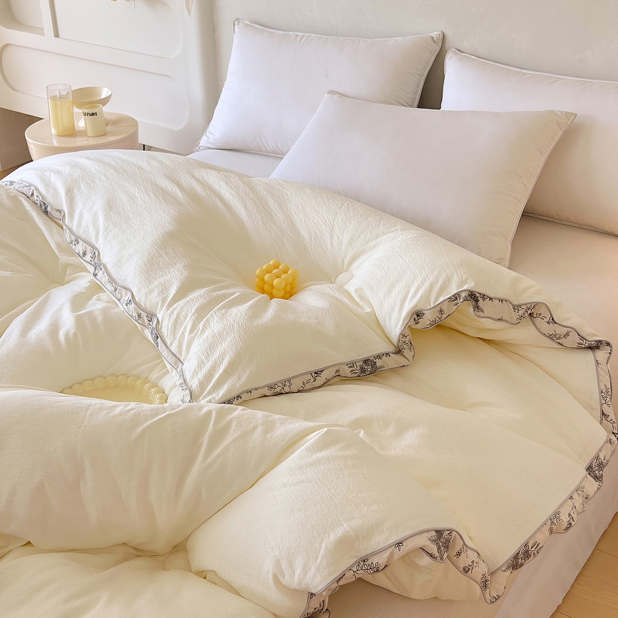 91家纺网 家纺一手货源 找家纺 （总）品乐家纺 2025新款立体花双边大豆被被子被芯