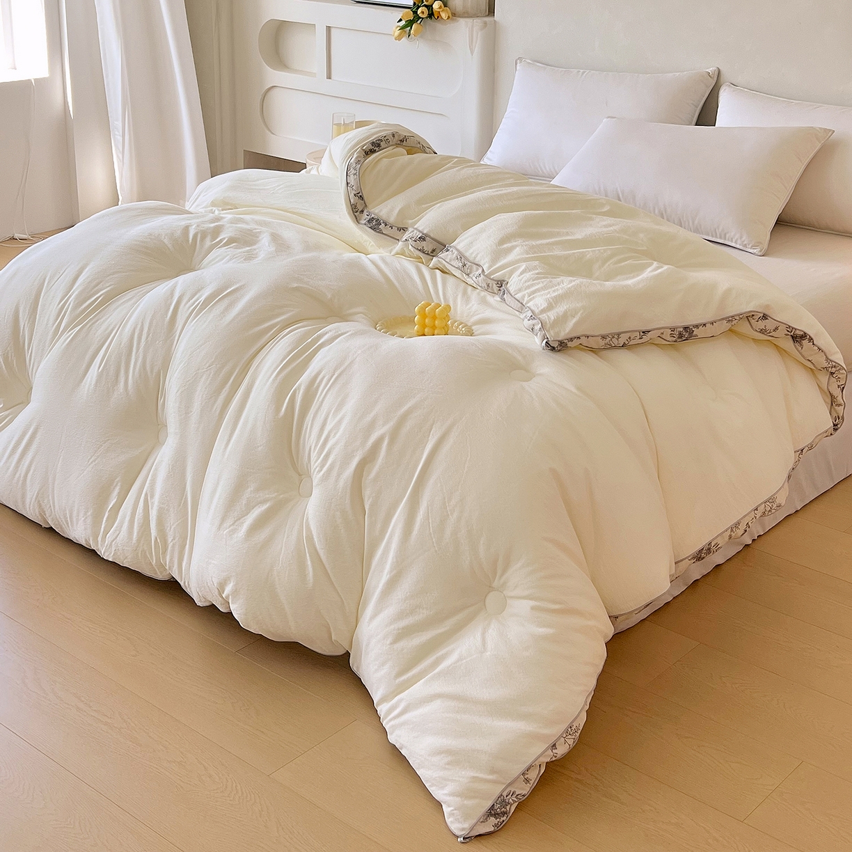 91家纺网 家纺一手货源 找家纺 （总）品乐家纺 2025新款立体花双边大豆被被子被芯