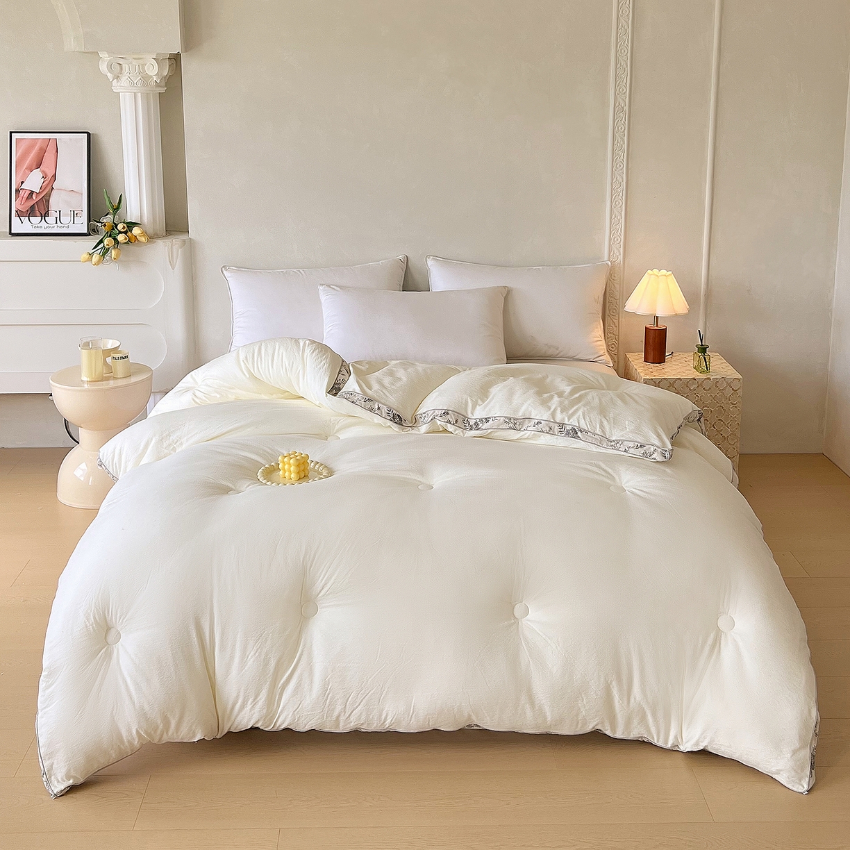 91家纺网 家纺一手货源 找家纺 （总）品乐家纺 2025新款立体花双边大豆被被子被芯