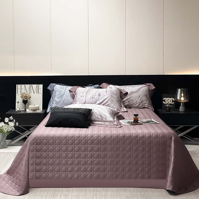 91家纺网 家纺一手货源 找家纺 2025新款直播爆款A类100支长绒棉夹棉床盖床笠四件套全棉纯棉床单加厚高端重工刺绣四季款床上用品 时漫-温妮粉