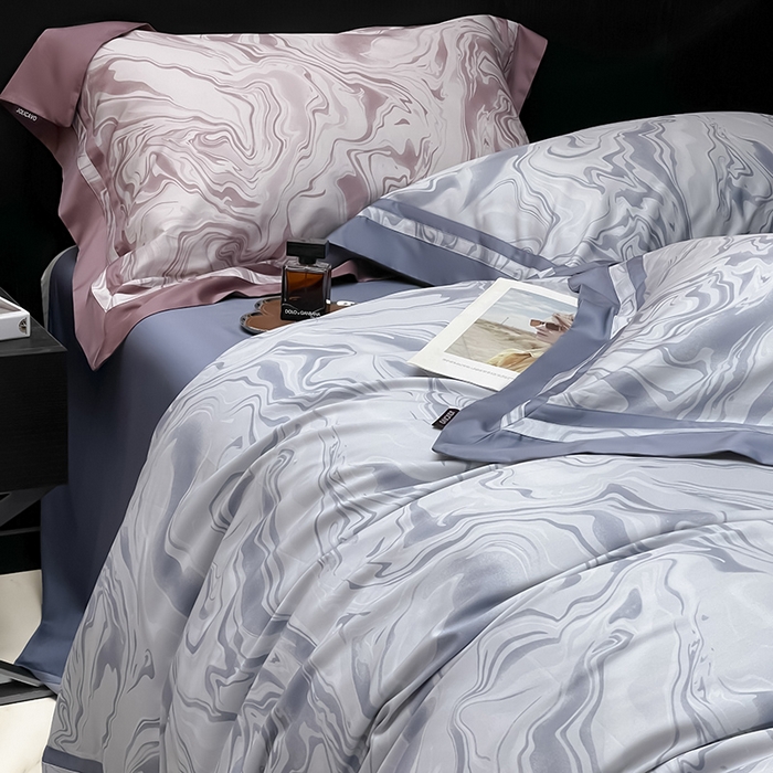 91家纺网 家纺一手货源 找家纺 2025新款直播爆款A类100支长绒棉夹棉床盖床笠四件套全棉纯棉床单加厚高端重工刺绣四季款床上用品 时漫-雾都蓝