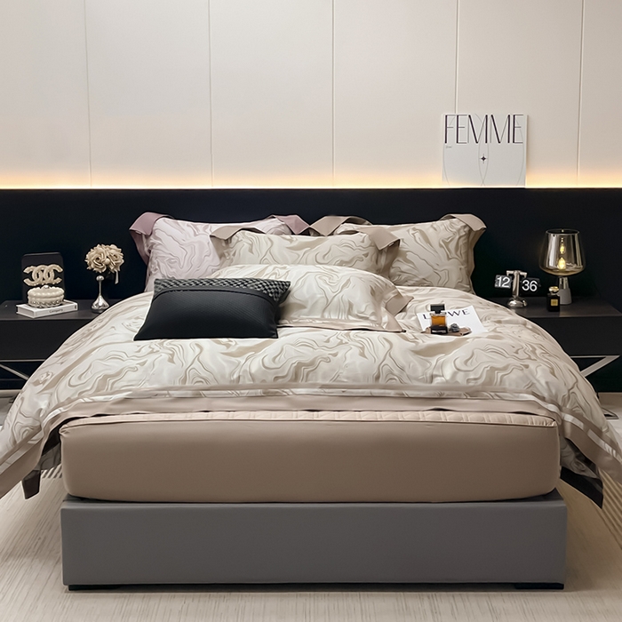 91家纺网 家纺一手货源 找家纺 （总）2025新款高端轻奢A类母婴级长绒棉全工艺刺绣四件套纯棉全棉高端秋冬爆款床上用品