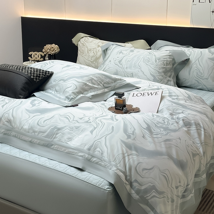 2025新款高端轻奢A类母婴级长绒棉全工艺刺绣四件套纯棉全棉高端秋冬爆款床上用品 时漫-月石绿