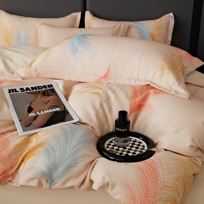 91家纺网 家纺一手货源 找家纺 遇安家纺 2025新款加厚全棉生态磨毛印花四件套 铃兰