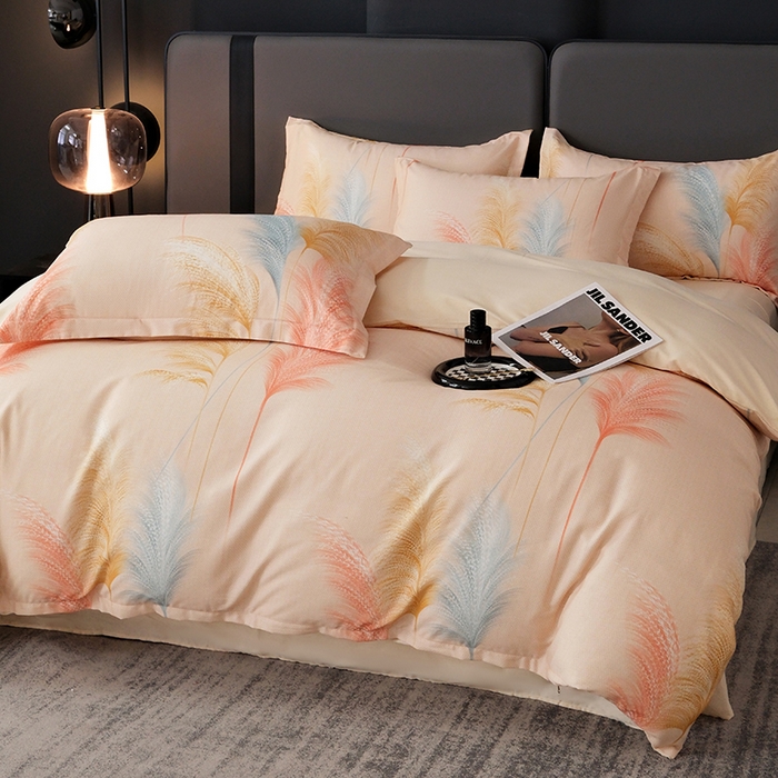 91家纺网 家纺一手货源 找家纺 遇安家纺 2025新款加厚全棉生态磨毛印花四件套 铃兰