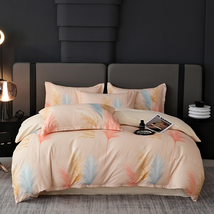 91家纺网 家纺一手货源 找家纺 遇安家纺 2025新款加厚全棉生态磨毛印花四件套 铃兰