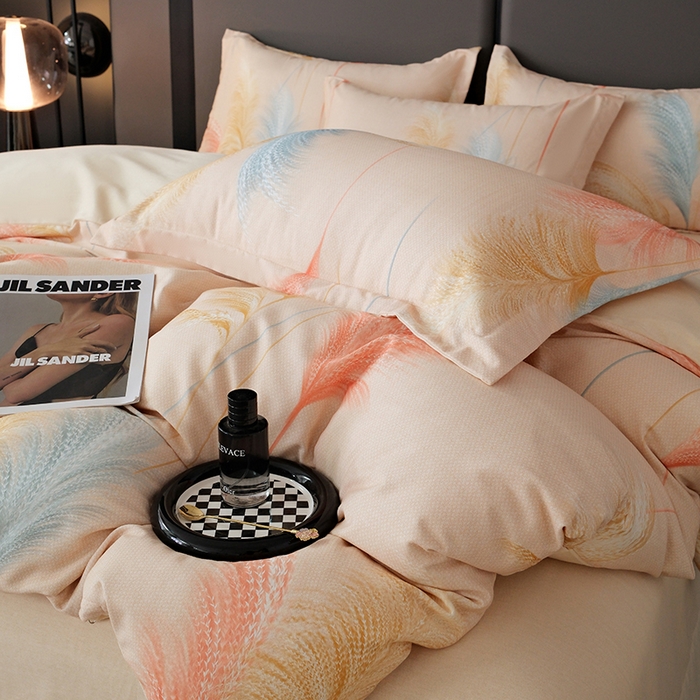 91家纺网 家纺一手货源 找家纺 遇安家纺 2025新款加厚全棉生态磨毛印花四件套 铃兰