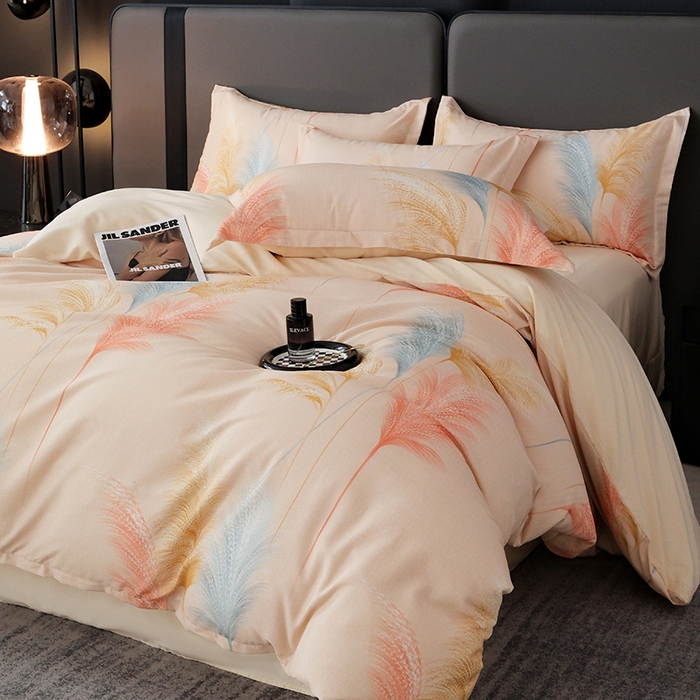 91家纺网 家纺一手货源 找家纺 遇安家纺 2025新款加厚全棉生态磨毛印花四件套 铃兰