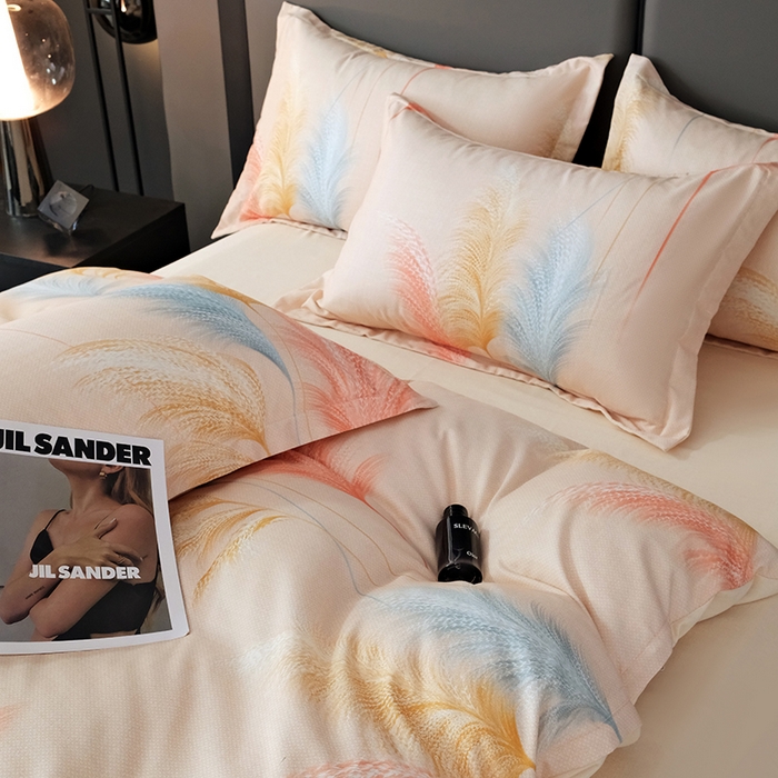 91家纺网 家纺一手货源 找家纺 遇安家纺 2025新款加厚全棉生态磨毛印花四件套 铃兰