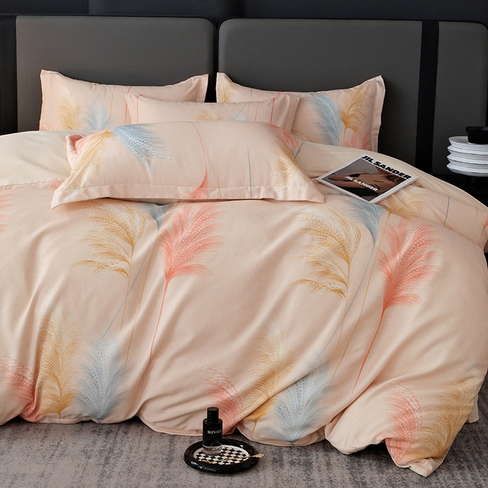 91家纺网 家纺一手货源 找家纺 遇安家纺 2025新款加厚全棉生态磨毛印花四件套 铃兰