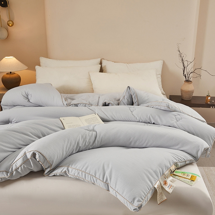 91家纺网 家纺一手货源 找家纺 罗布斯 2025新款A类立体提花大豆被被子被芯二合一子母被学生宿舍夏被空调被夏凉被春秋被直播冬被【含买家秀】 星辰灰