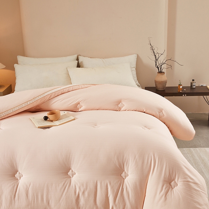 91家纺网 家纺一手货源 找家纺 罗布斯 2025新款A类立体提花大豆被被子被芯二合一子母被学生宿舍夏被空调被夏凉被春秋被直播冬被【含买家秀】 胭脂玉