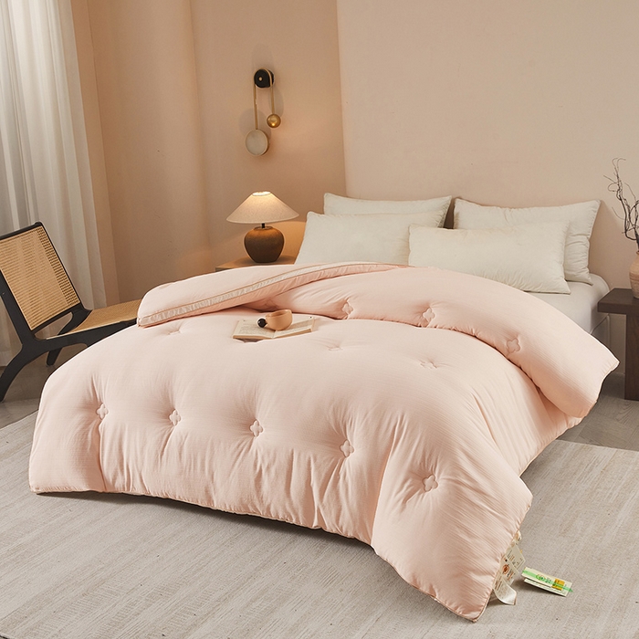 91家纺网 家纺一手货源 找家纺 罗布斯 2025新款A类立体提花大豆被被子被芯二合一子母被学生宿舍夏被空调被夏凉被春秋被直播冬被【含买家秀】 胭脂玉