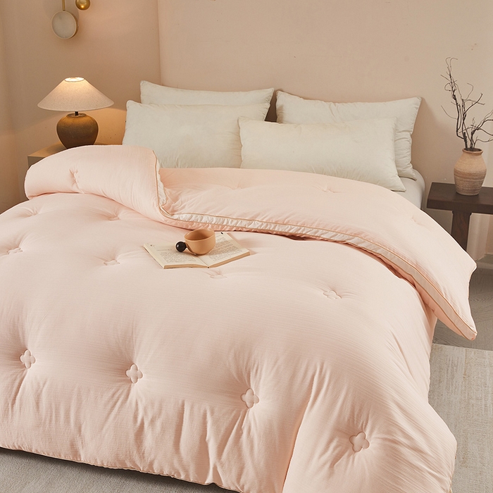 91家纺网 家纺一手货源 找家纺 罗布斯 2025新款A类立体提花大豆被被子被芯二合一子母被学生宿舍夏被空调被夏凉被春秋被直播冬被【含买家秀】 胭脂玉