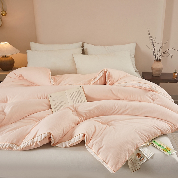 91家纺网 家纺一手货源 找家纺 罗布斯 2025新款A类立体提花大豆被被子被芯二合一子母被学生宿舍夏被空调被夏凉被春秋被直播冬被【含买家秀】 胭脂玉