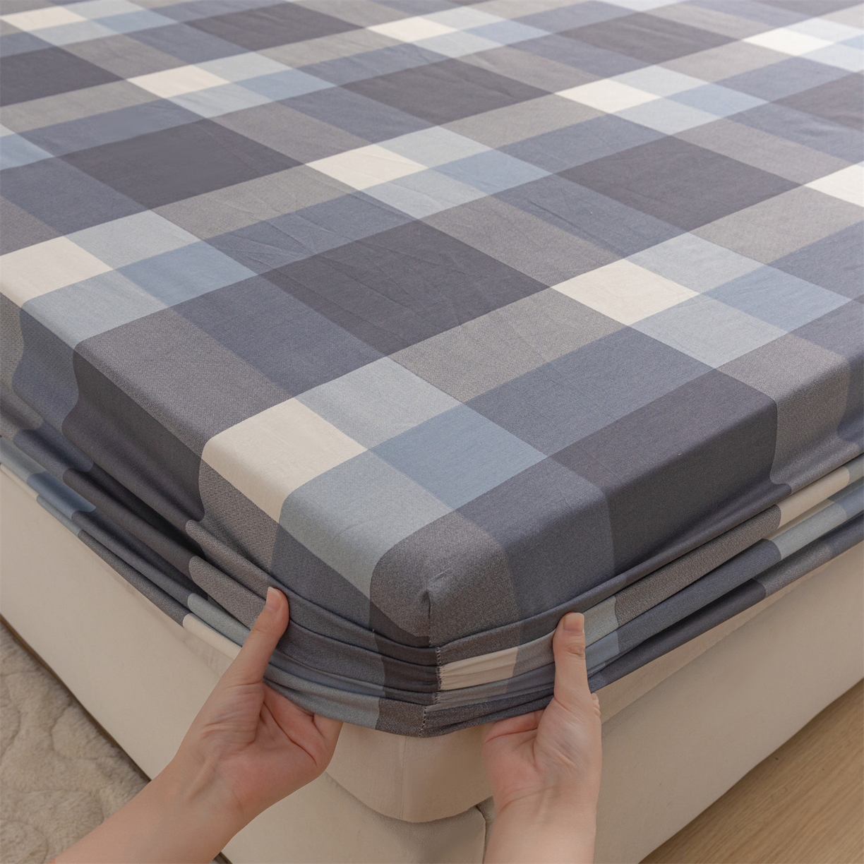 91家纺网 家纺一手货源 找家纺 （总）恒爱家纺 2025新款亲肤舒适全棉纯棉A类单床笠单品床笠单件床笠