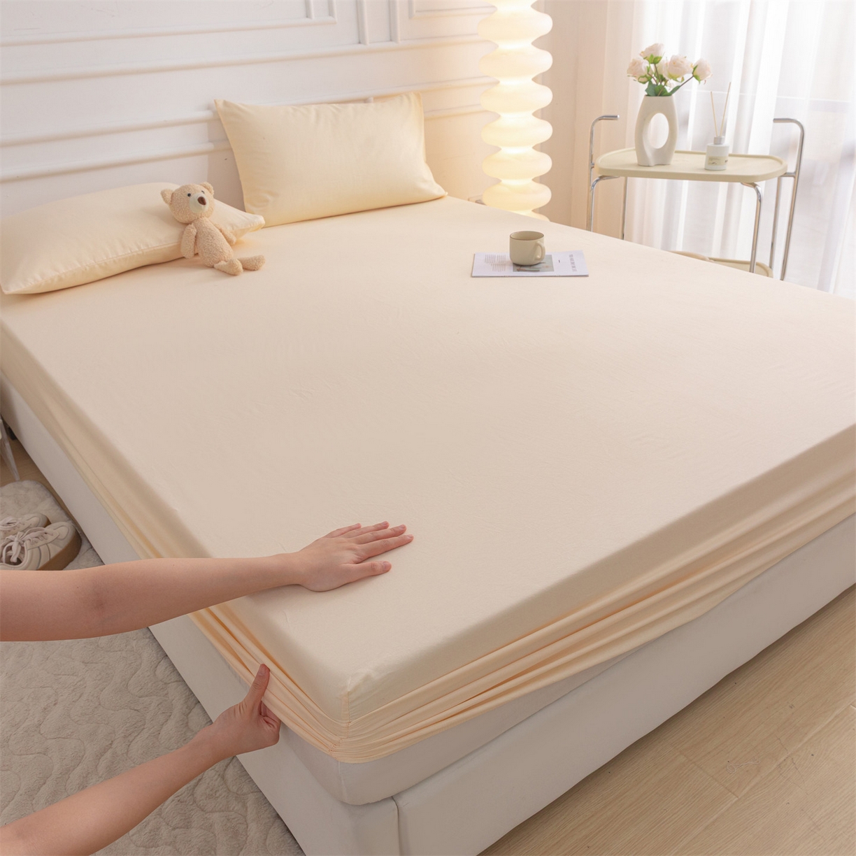 91家纺网 家纺一手货源 找家纺 （总）恒爱家纺 2025新款亲肤舒适全棉纯棉A类单床笠单品床笠单件床笠