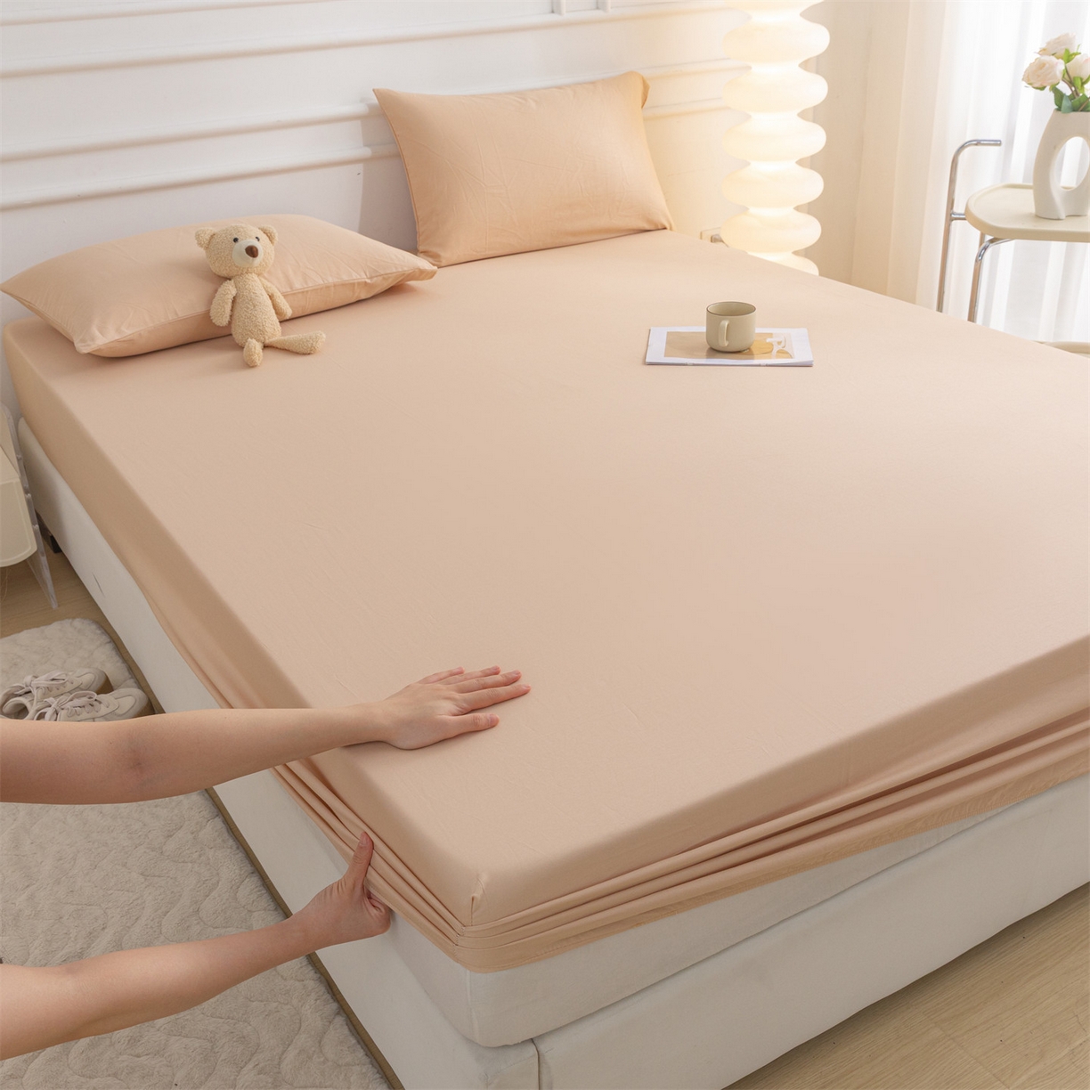 91家纺网 家纺一手货源 找家纺 （总）恒爱家纺 2025新款亲肤舒适全棉纯棉A类单床笠单品床笠单件床笠