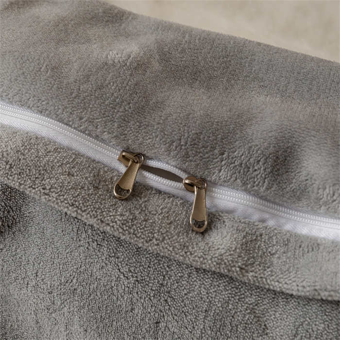 91家纺网 家纺一手货源 找家纺 启程家纺 2025新款A类加厚兔毛220克牛奶绒拼角四件套 觅森-灰