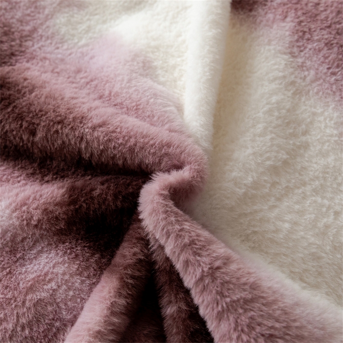 91家纺网 家纺一手货源 找家纺 启程家纺 2025新款A类加厚兔毛220克牛奶绒拼角四件套 觅森-紫