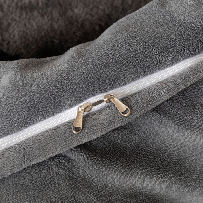 91家纺网 家纺一手货源 找家纺 启程家纺 2025新款A类加厚兔毛220克牛奶绒拼角四件套 寻彩-灰