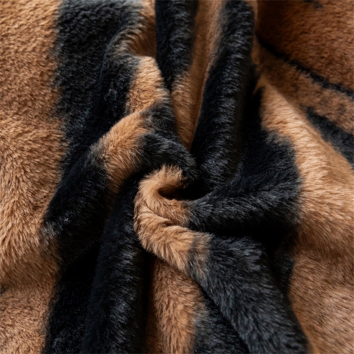 91家纺网 家纺一手货源 找家纺 启程家纺 2025新款A类加厚兔毛220克牛奶绒拼角四件套 寻彩-咖