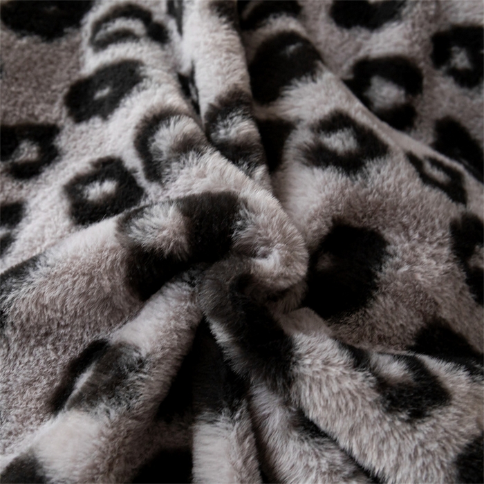 91家纺网 家纺一手货源 找家纺 启程家纺 2025新款A类加厚兔毛220克牛奶绒拼角四件套 野趣-灰