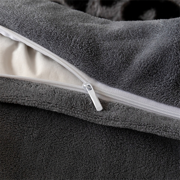 91家纺网 家纺一手货源 找家纺 启程家纺 2025新款A类加厚兔毛220克牛奶绒拼角四件套 野趣-灰