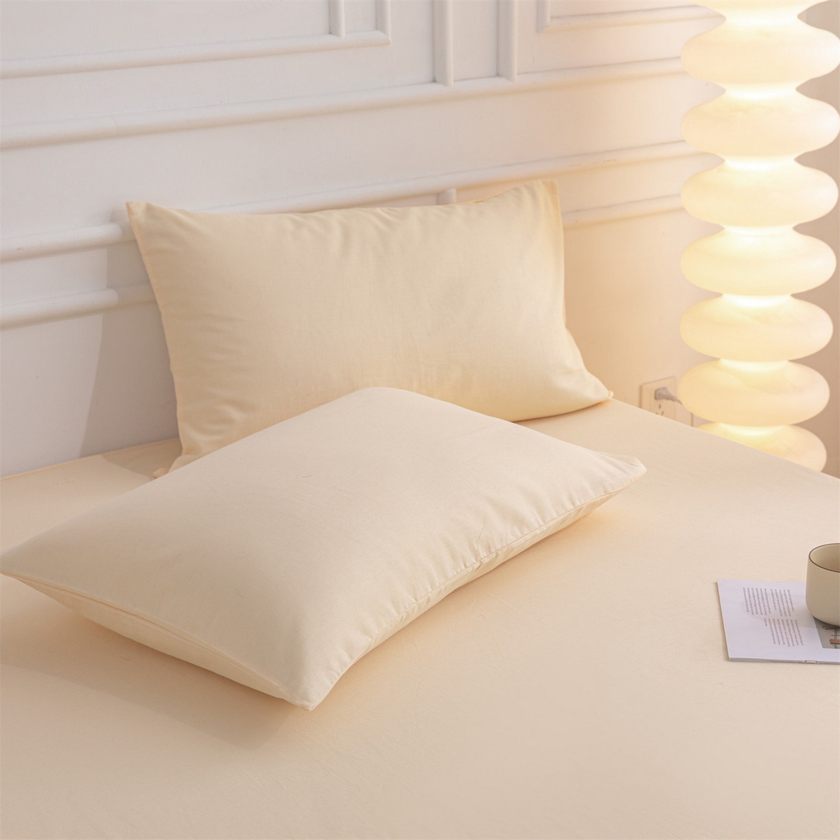 91家纺网 家纺一手货源 找家纺 恒爱家纺 2025新款亲肤舒适全棉纯棉A类单床笠单品床笠单件床笠 米杏